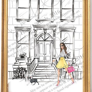 Brownstone City Chic (Fashion Illustration Print)