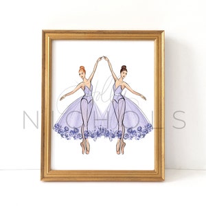 On Pointe, 4x6&quot; (Ballet Illustration) Choose your Skintone and Hair