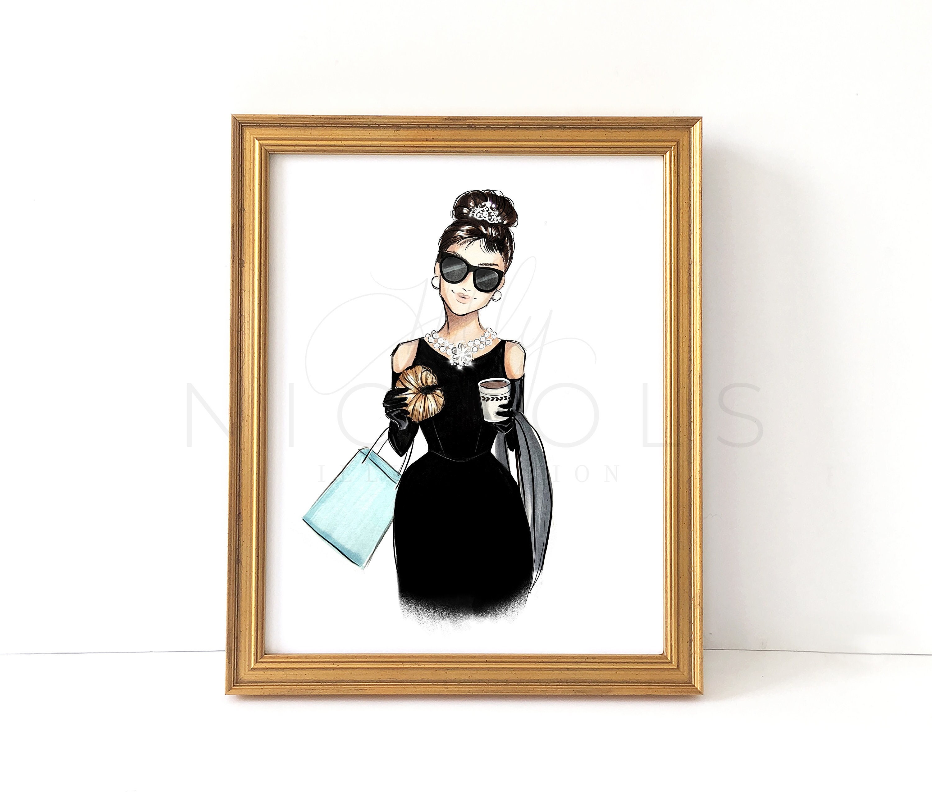 Schlüsselanhänger „Audrey Holly Golightly“ – Aus Edelstahl, Bunt & Epoxidharzversiegelt