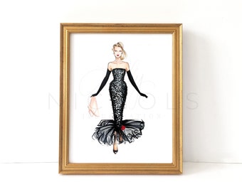 Retro Sparkle (Fashion Illustration Print)