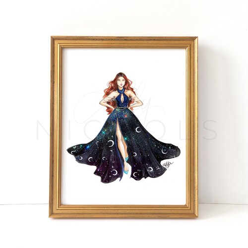 Fire Dress (fashion Illustration Print) - Etsy