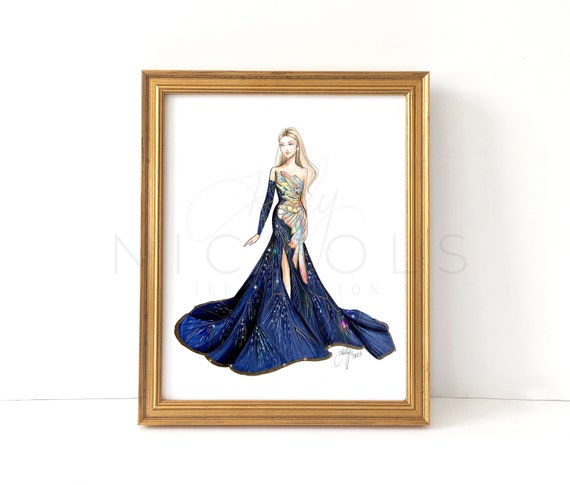 Met Gala Butterfly (fashion Illustration Print) - Etsy