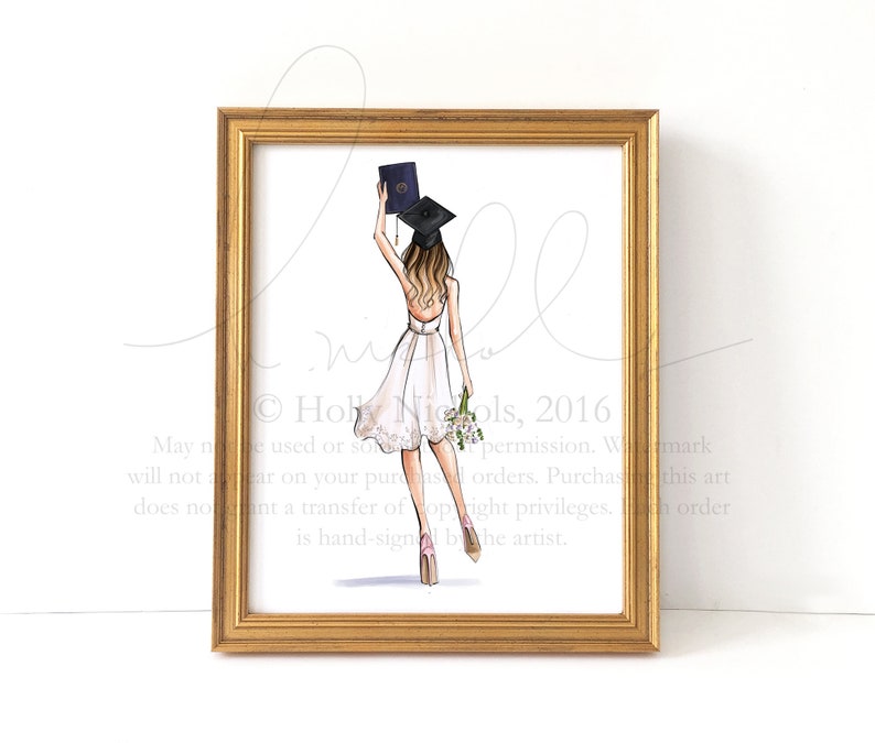 Graduation Girl Personalize with your College/Grad Year and Hair and Skintone Choose Your Hair/Skin Tone image 5