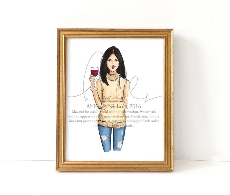 Wine Not Fashion Illustration Print image 1