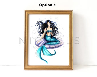 Mermaid Illustration (Fashion Illustration Print)