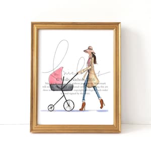 Mommy Chic (Fashion Illustration Print) (Select Carriage color and 3 Different Skin Tone options)