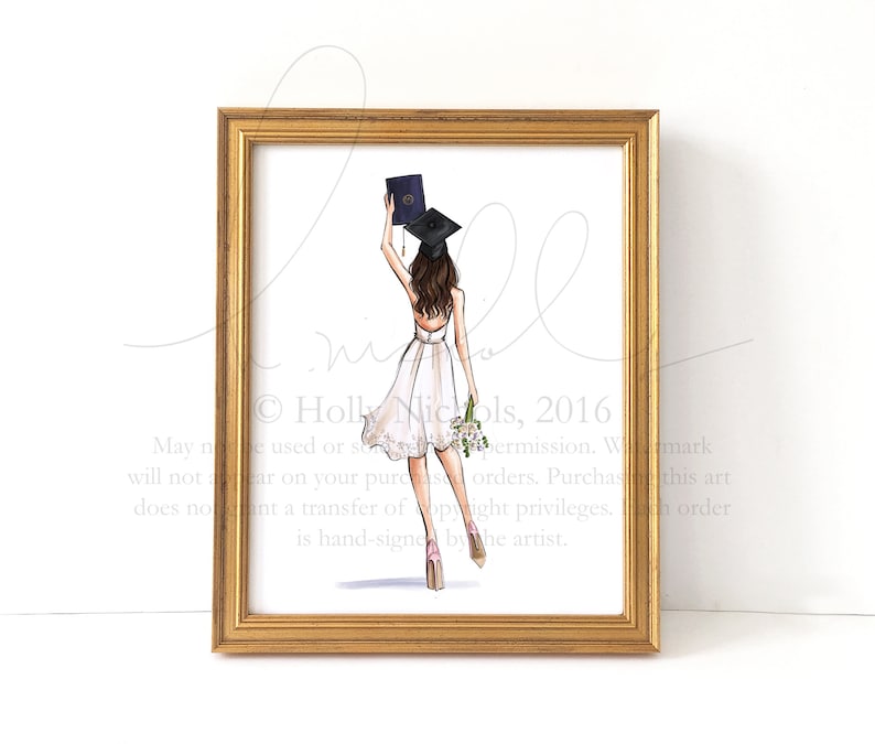 Graduation Girl Personalize with your College/Grad Year and Hair and Skintone Choose Your Hair/Skin Tone image 6