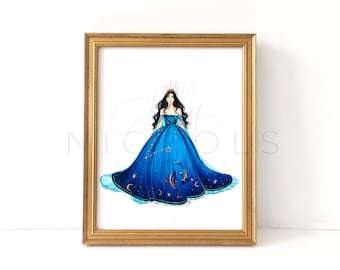 Pisces Season 1 (Zodiac Fashion Illustration Print)