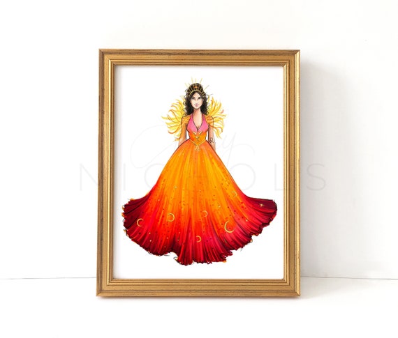 Buy Leo, Season (zodiac Fashion Illustration Print) Online in