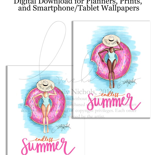 DIGITAL DOWNLOAD "Endless Summer" (Instant Printable Fashion Illustration Print)