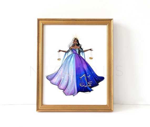 Libra (zodiac Fashion Illustration Print) UK