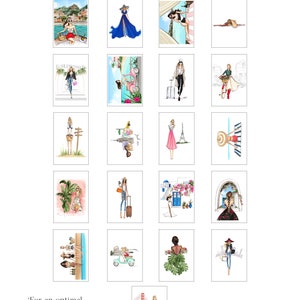 Digital Fashion Illustration Travel Wanderlust Coloring Book for digital or print use Adult/Kids Coloring Book PDF, JPEG, and PNG image 4