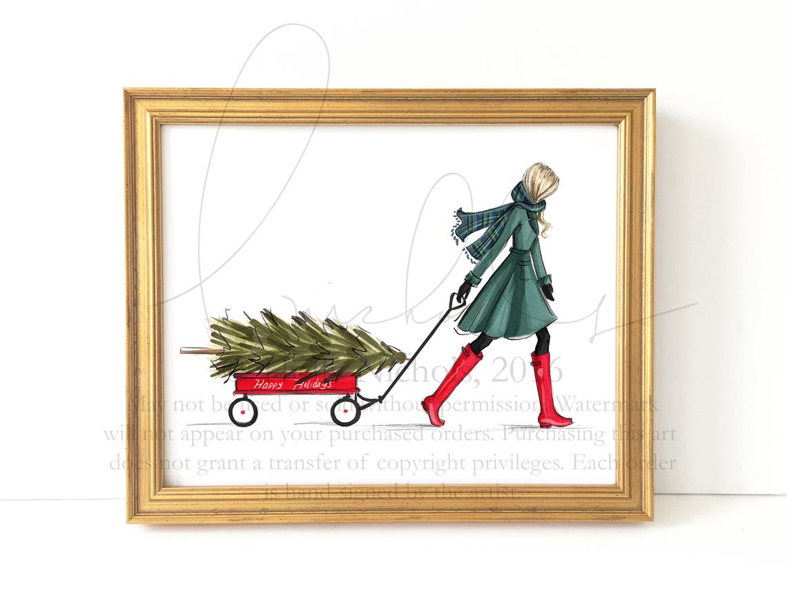 The Find Holiday Fashion Illustration Print Etsy