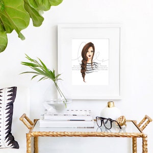 Beso de otoño (Ilustración de moda, Chica con trenza) imagen 2
