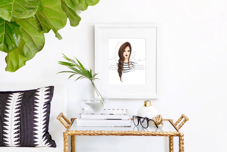 Beso de otoño (Ilustración de moda, Chica con trenza) imagen 2