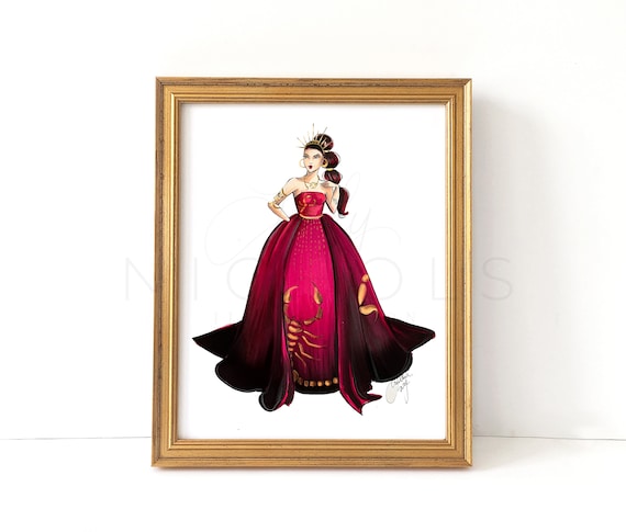 Scorpio Couture Season 2 zodiac Fashion Illustration Print Etsy