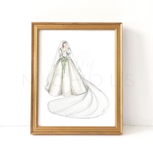 Princess of Wales, Bridal (Fashion Illustration Print)