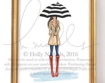 Welly Weather (Fashion Illustration Print)