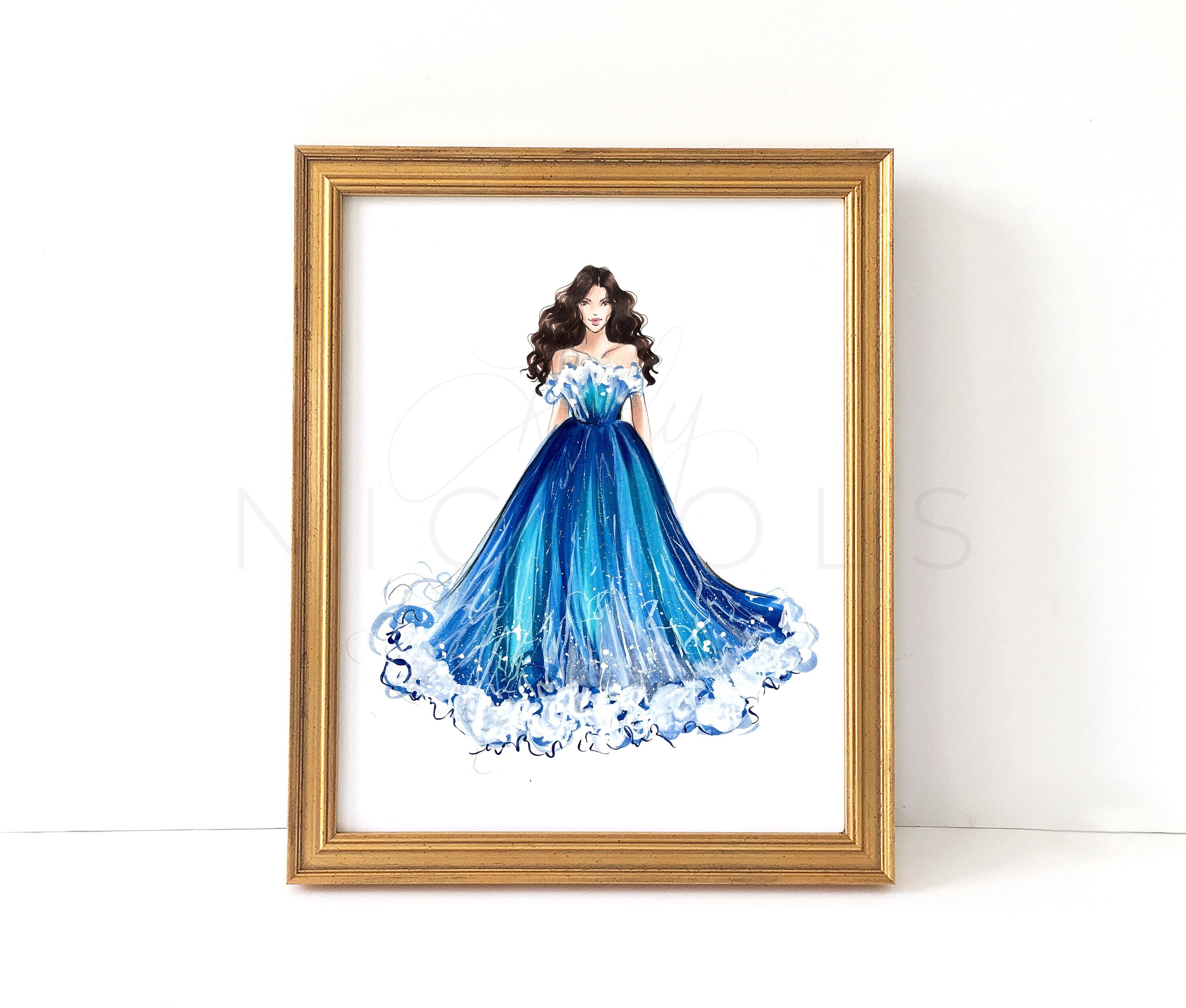 The Ocean Gown (Fashion Illustration Print)