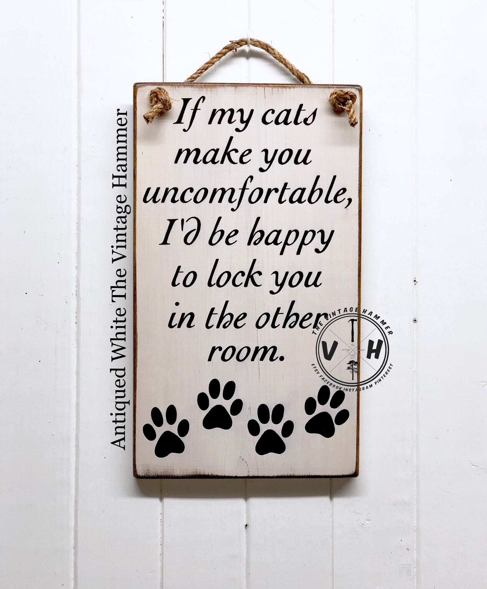 Wood Cat Sign family rustic wood sign cat art wood sign Etsy