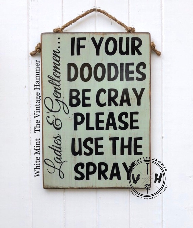 Large Bathroom Sign wood sign sayings bathroom decor mom Etsy