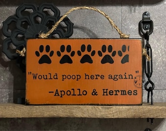Custom Dog Poop Rating Wood Sign: Personalized Pet Gift