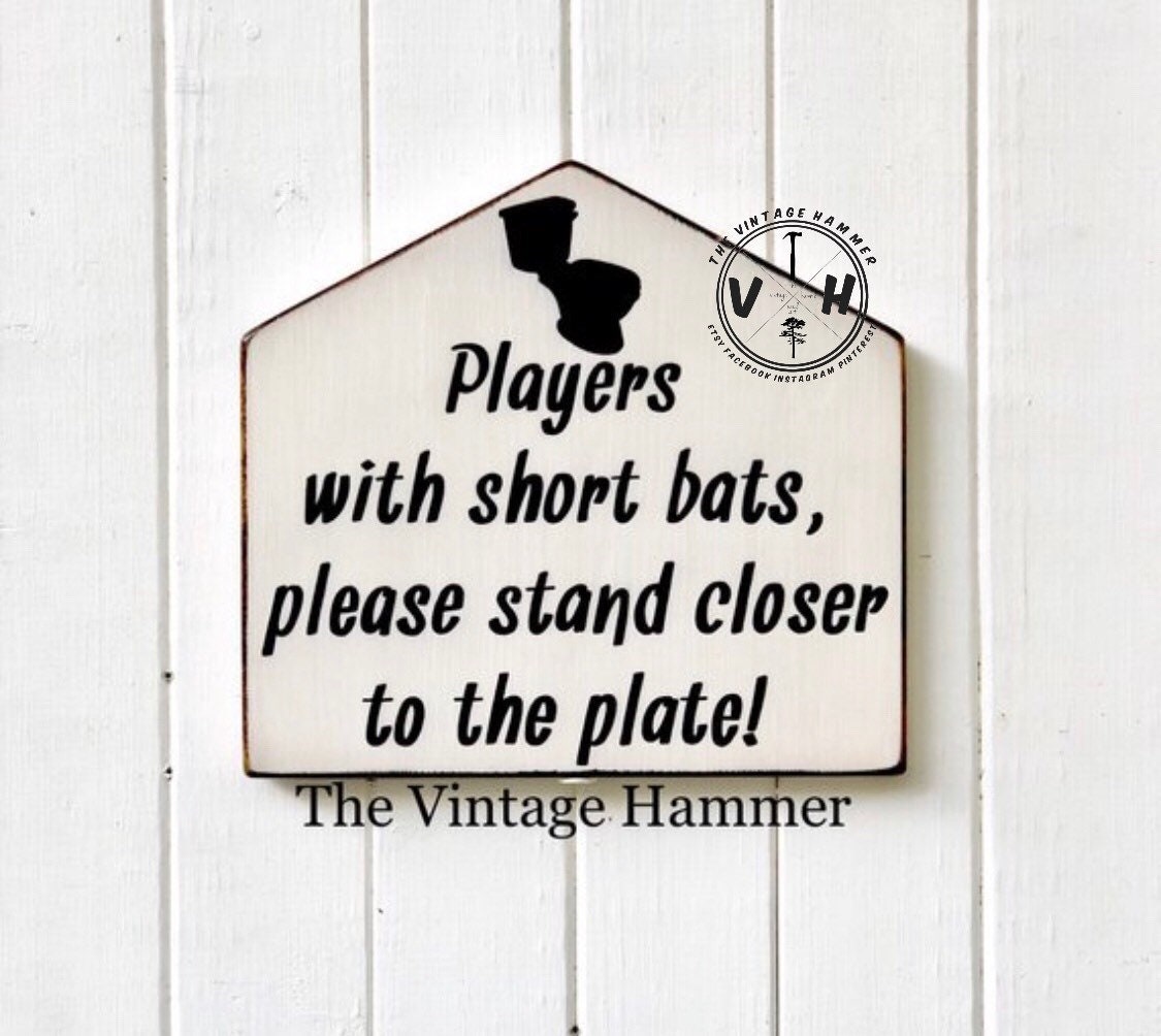 Baseball sign bathroom sign wood sign sayings boys room | Etsy