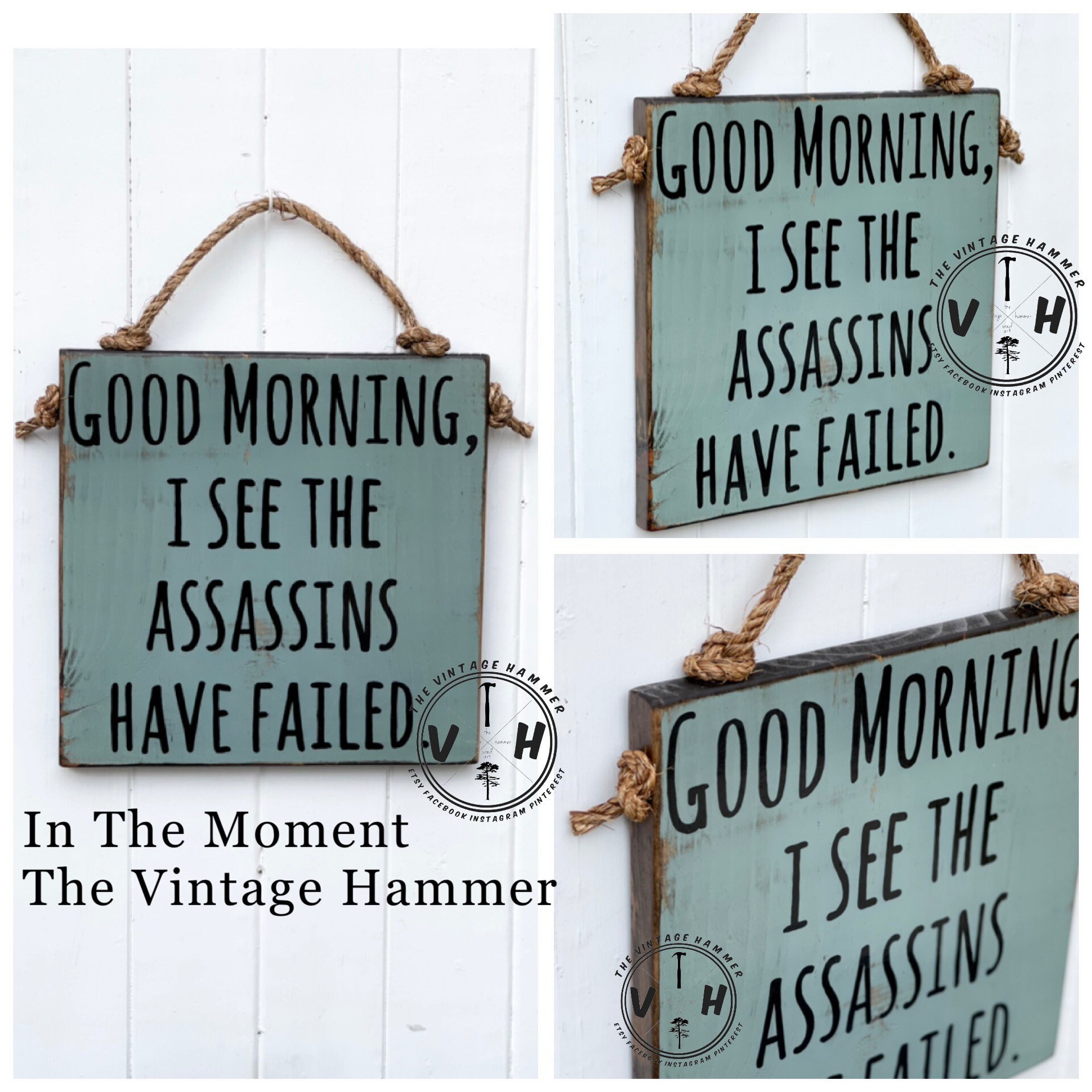 Good Morning Sign funny sign wood sign saying coffee | Etsy