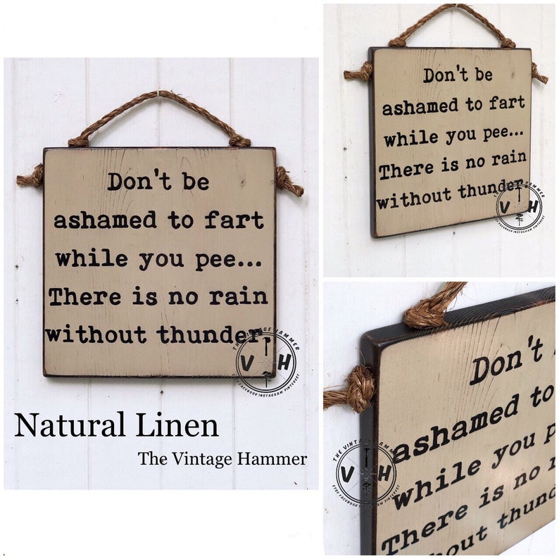 Funny Bathroom Wall Decor Sign. Solid Wood Hand Painted Etsy