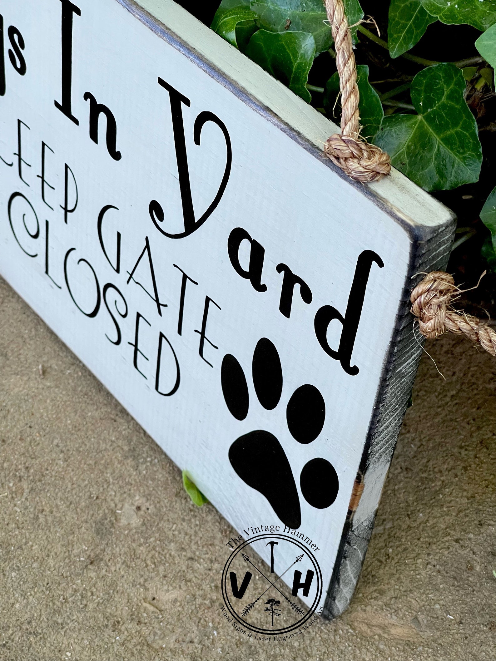 Dog Gate Sign Customizable Color Wood Sign Sayings Fence Etsy