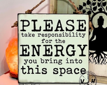 Good Energy Wood Sign: Hand Painted Boho Home Decor
