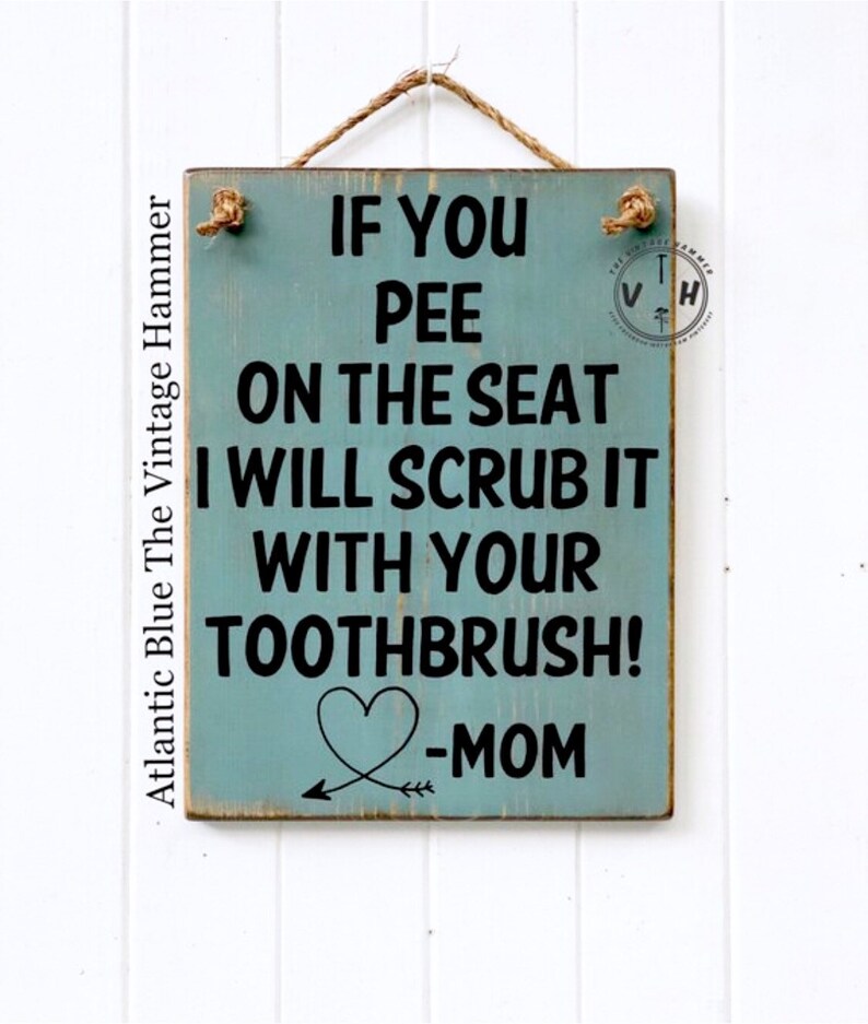 Large Bathroom Sign wood sign sayings boys room man cave Etsy