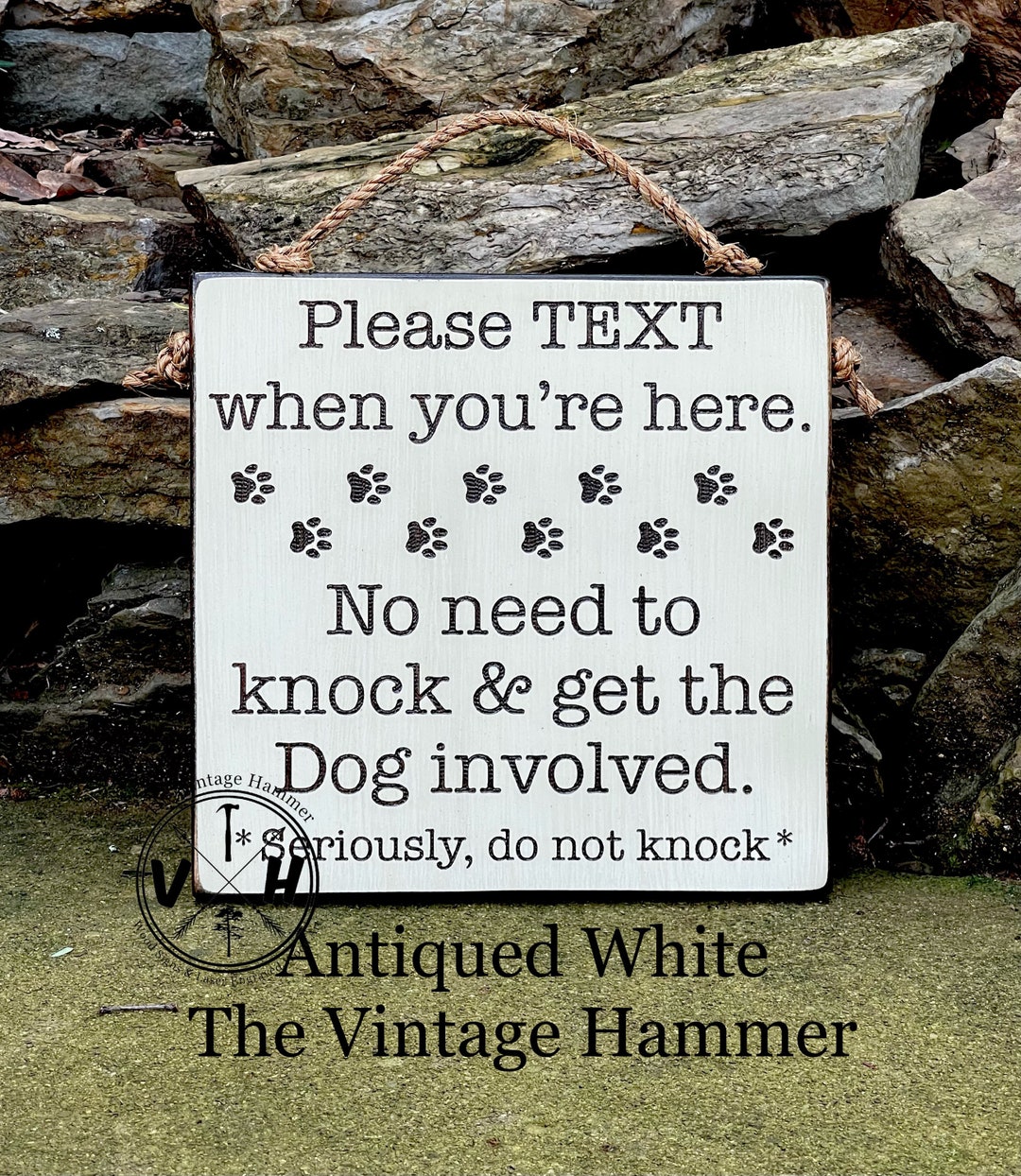 Please Do Not Knock Painted Dogs Signs Barking Doorbell Engraved Dog ...