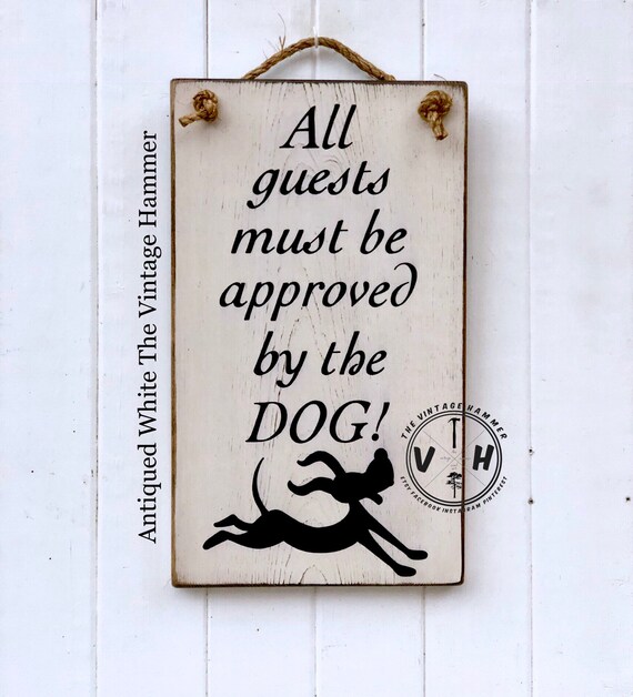 Dog sign wood sign sayings welcome sign dog wall hanging | Etsy