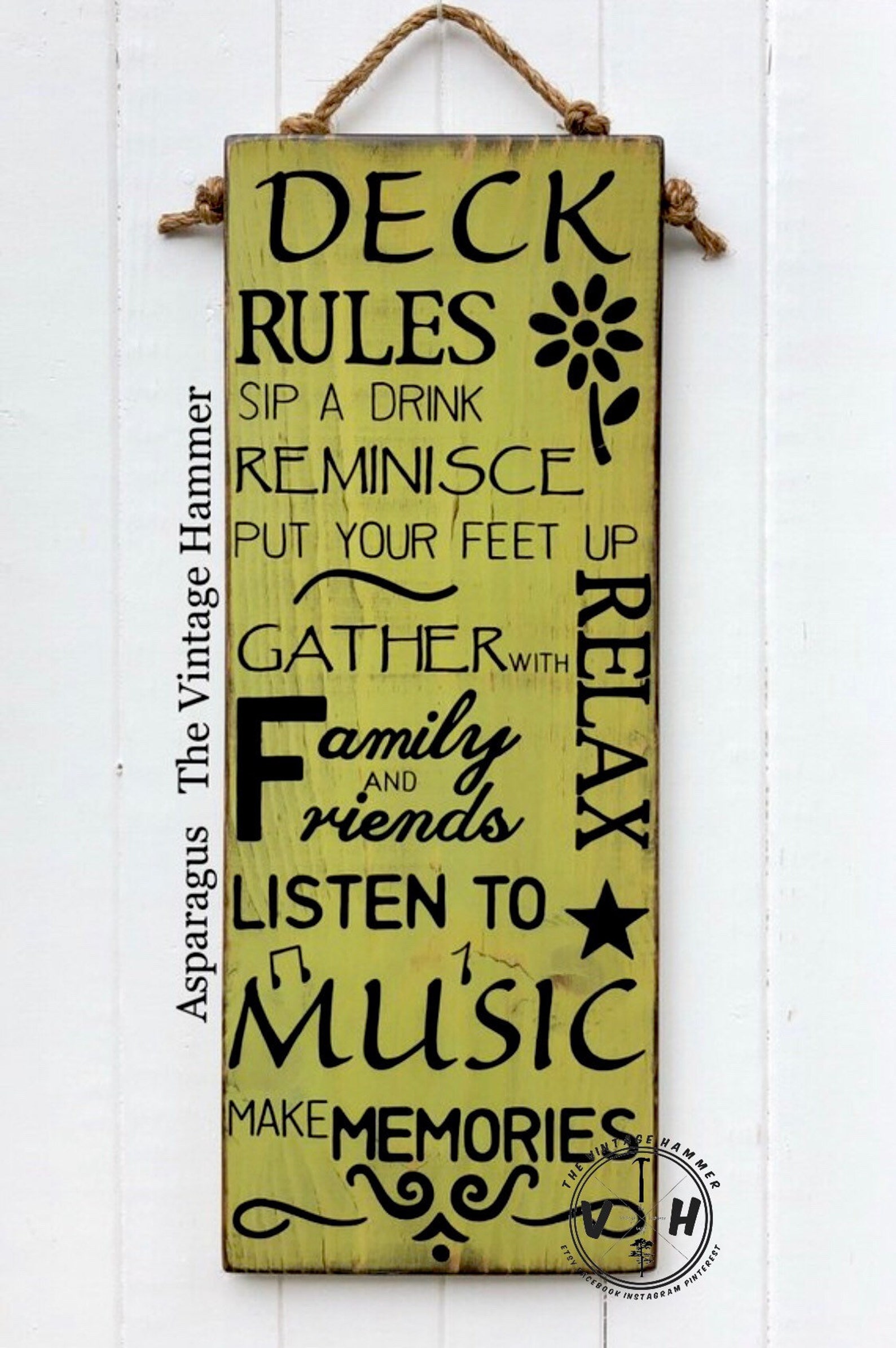 Large Porch Rules Sign. Hand painted outdoor sealed wood Etsy