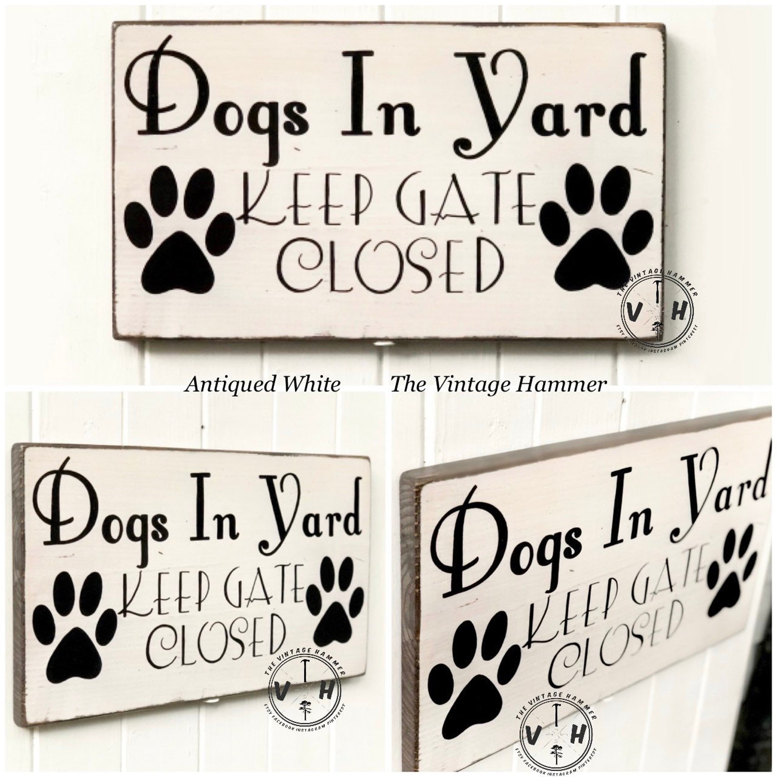 Dog Gate Sign Customizable Color Wood Sign Sayings Fence Etsy