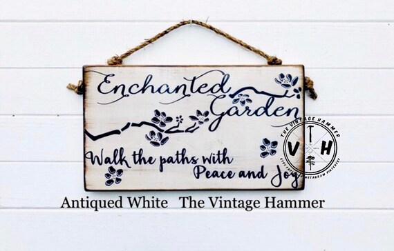 Verwunschenen Garten Holzschild Spruche Garten Zeichen Etsy