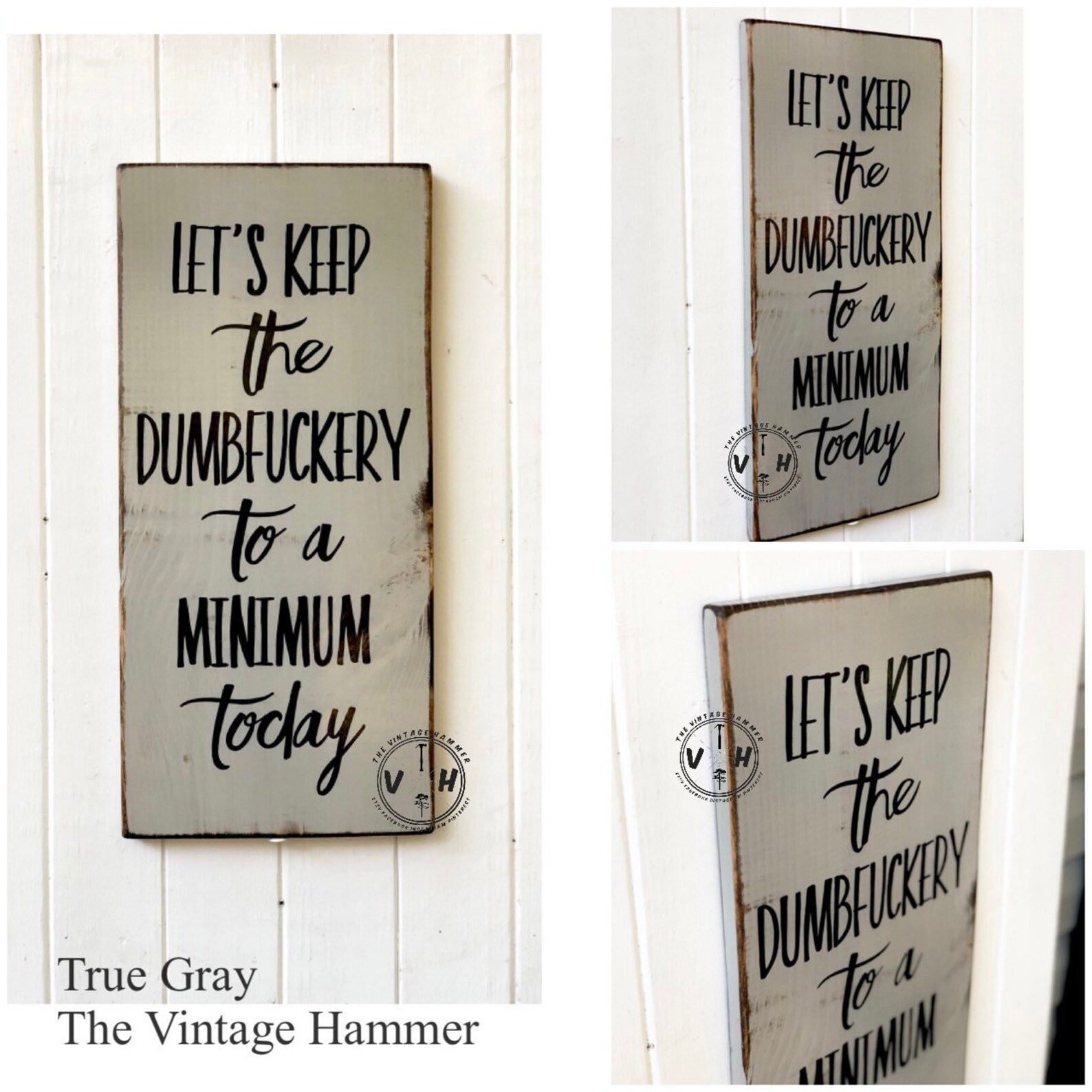 Signo tonto signo de madera que dice estilo de granja signo | Etsy