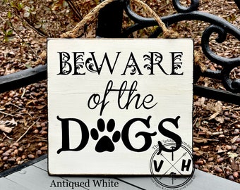 Beware of Dogs decorative wood signs garden yard fence gate zen vibes pets paws crazy dogs warning large dogs dog porch ssign yard outdoor