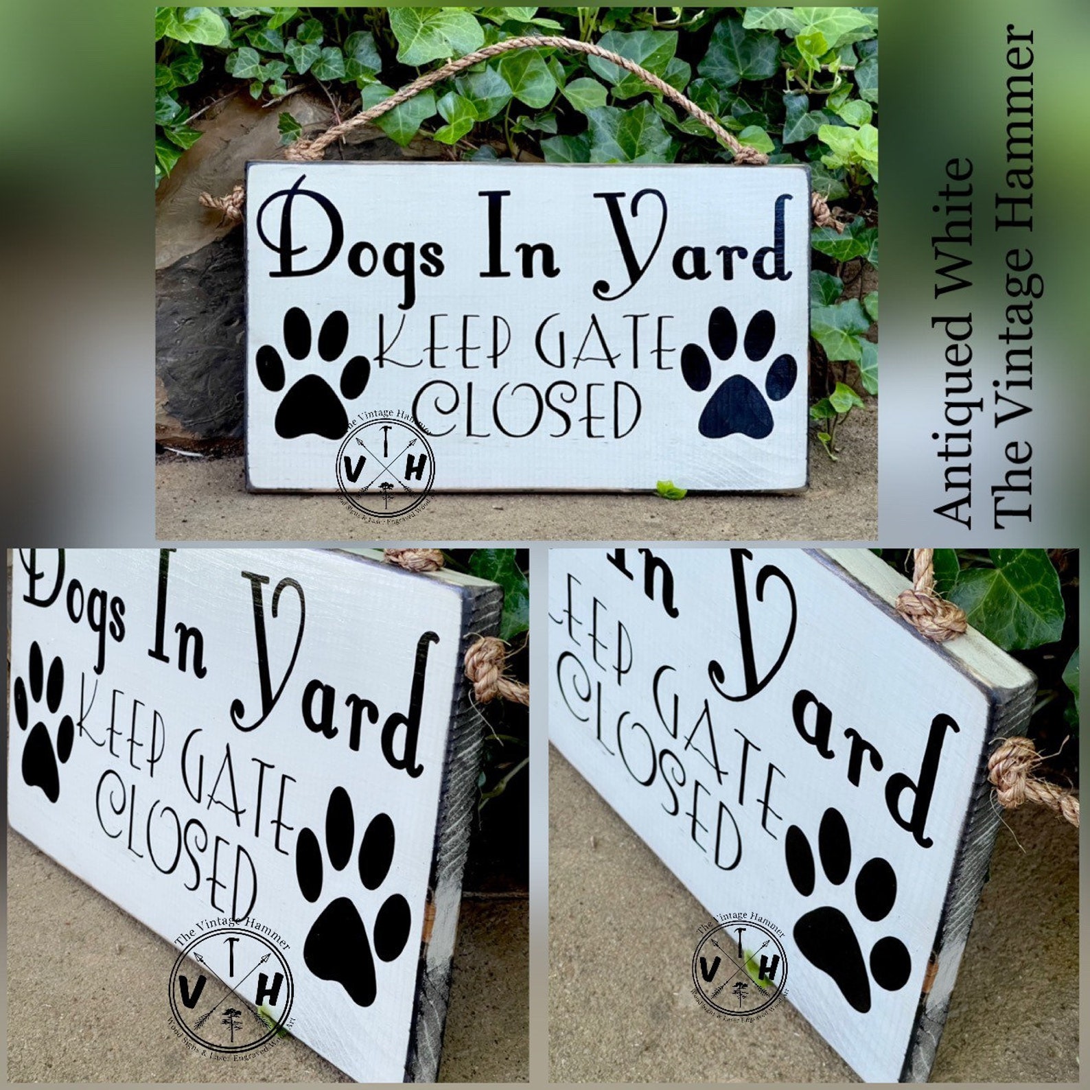 Dog Gate Sign Customizable Color Wood Sign Sayings Fence Etsy