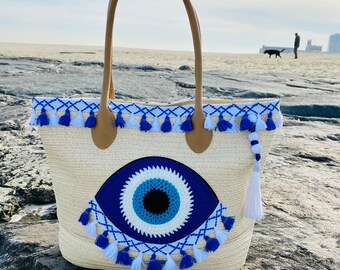 evil eye straw bolsa