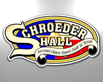 Schroeder Dance Hall Schild aus Schroeder, Texas