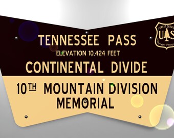 Copie du panneau de signalisation du col du Tennessee, Colorado