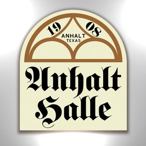 Znak sali tanecznej Anhalt Halle z Anhalt w Teksasie