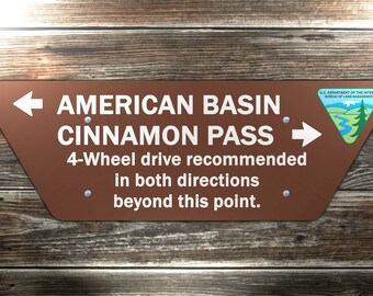 Copie du panneau de sentier du bassin américain dans les montagnes de San Juan, Colorado