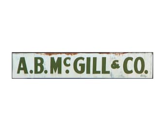 A.B.McGill & Co. Signe près de Bertram, Texas
