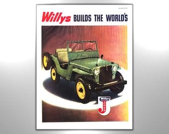Affiche publicitaire Willys Overland CJ-2A