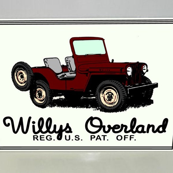 Willys Overland CJ-3A Sign