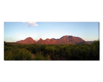 Panoramic Shot of the Chisos Mountains in Big Bend National Park of Texas