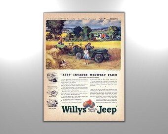 Affiche publicitaire Willys Overland